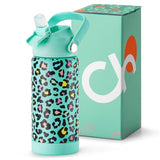 Leopard Green Water Bottle 14Oz