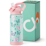 Butterfly Green Water Bottle 18Oz
