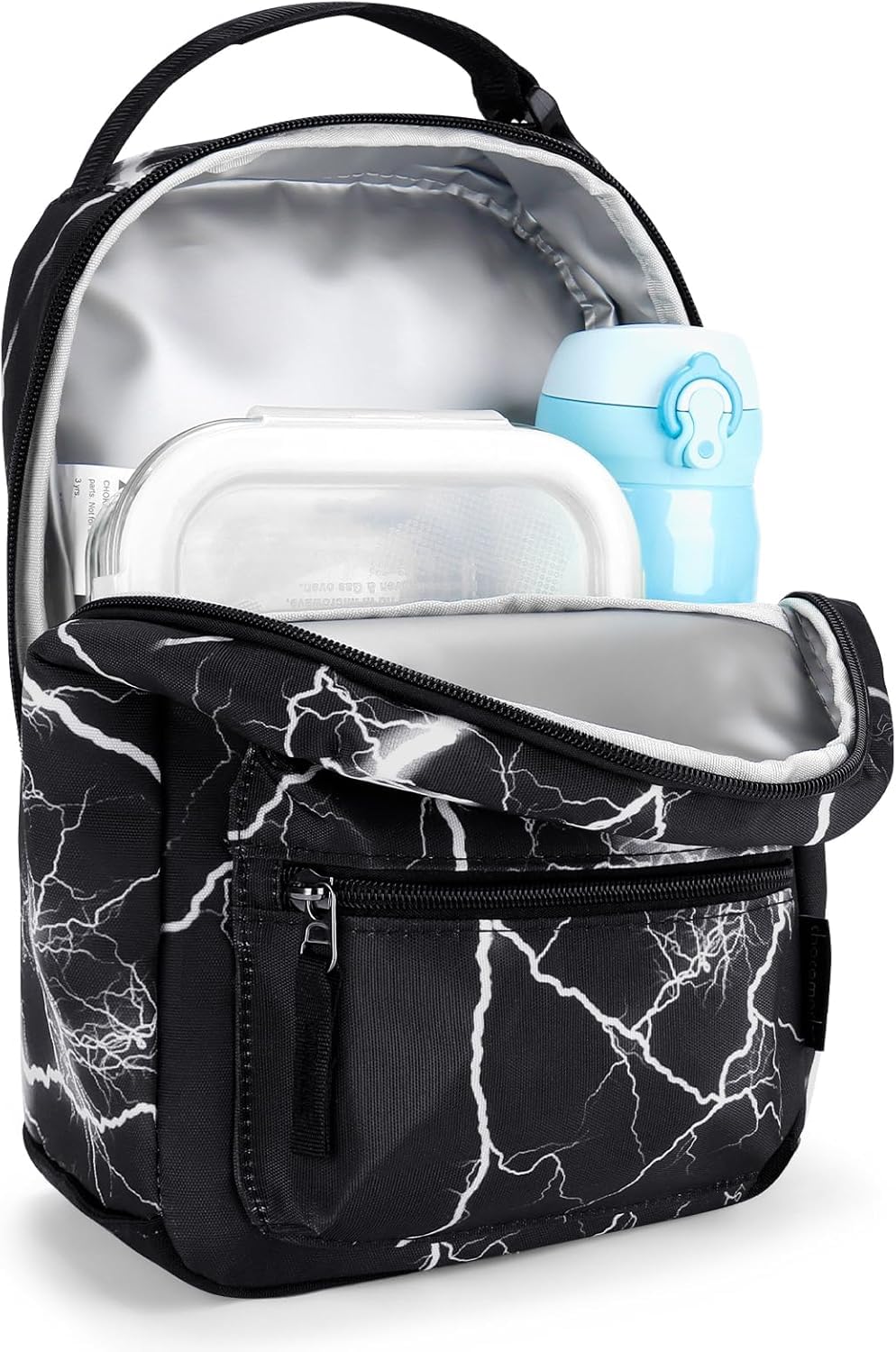 Geometry Black Portable Lunch Box