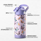 Leopard Purple Water Bottle 18Oz