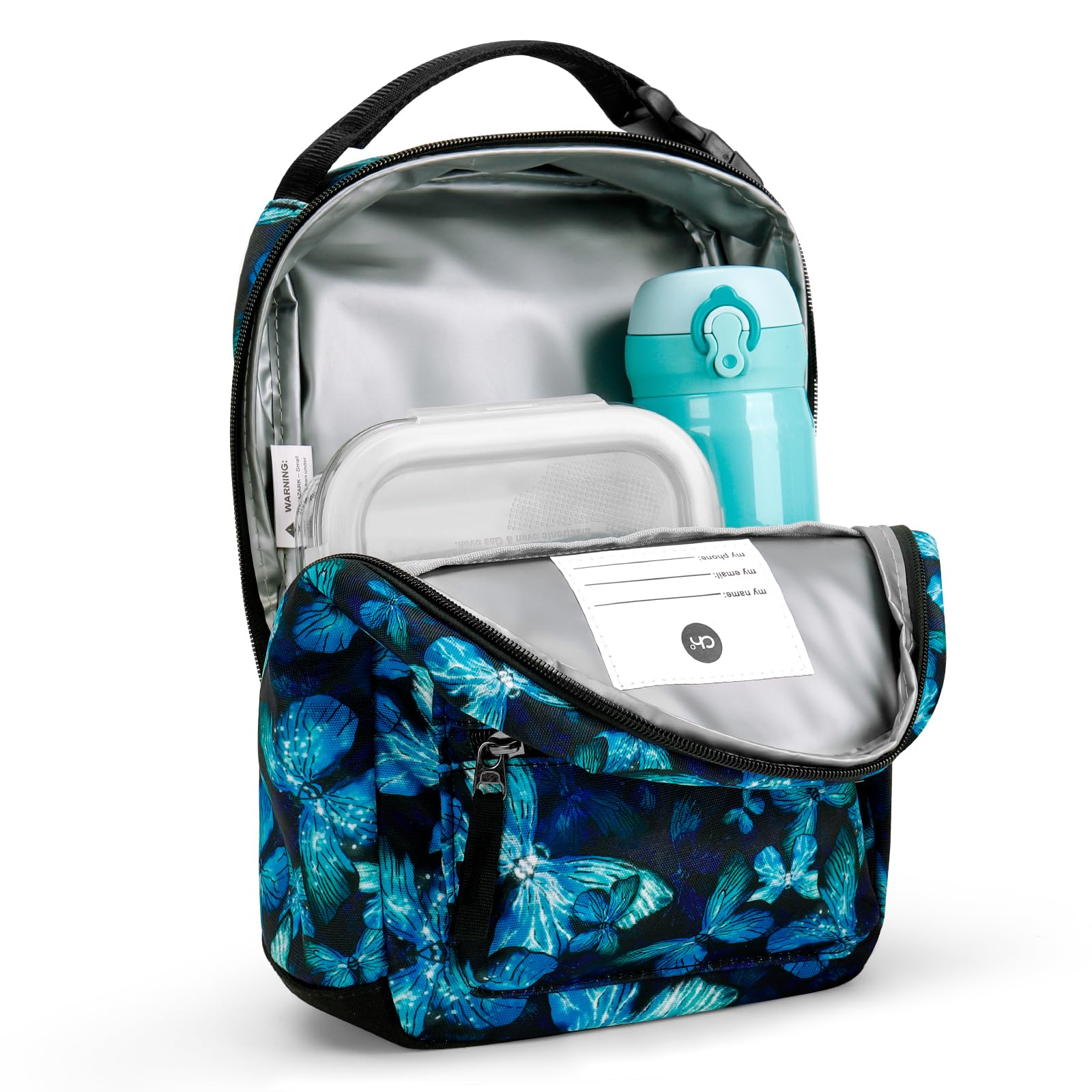 Butterfly Blue Portable Lunch Bag