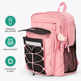 Solid Black Pink Backpack