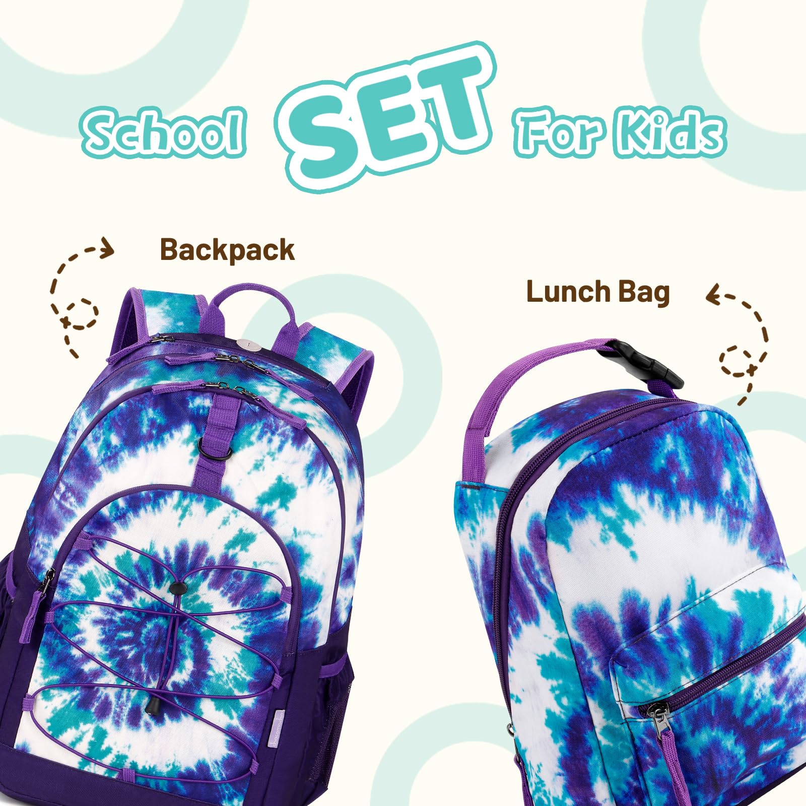 Tiy Dye Purple Portable Lunch Bag