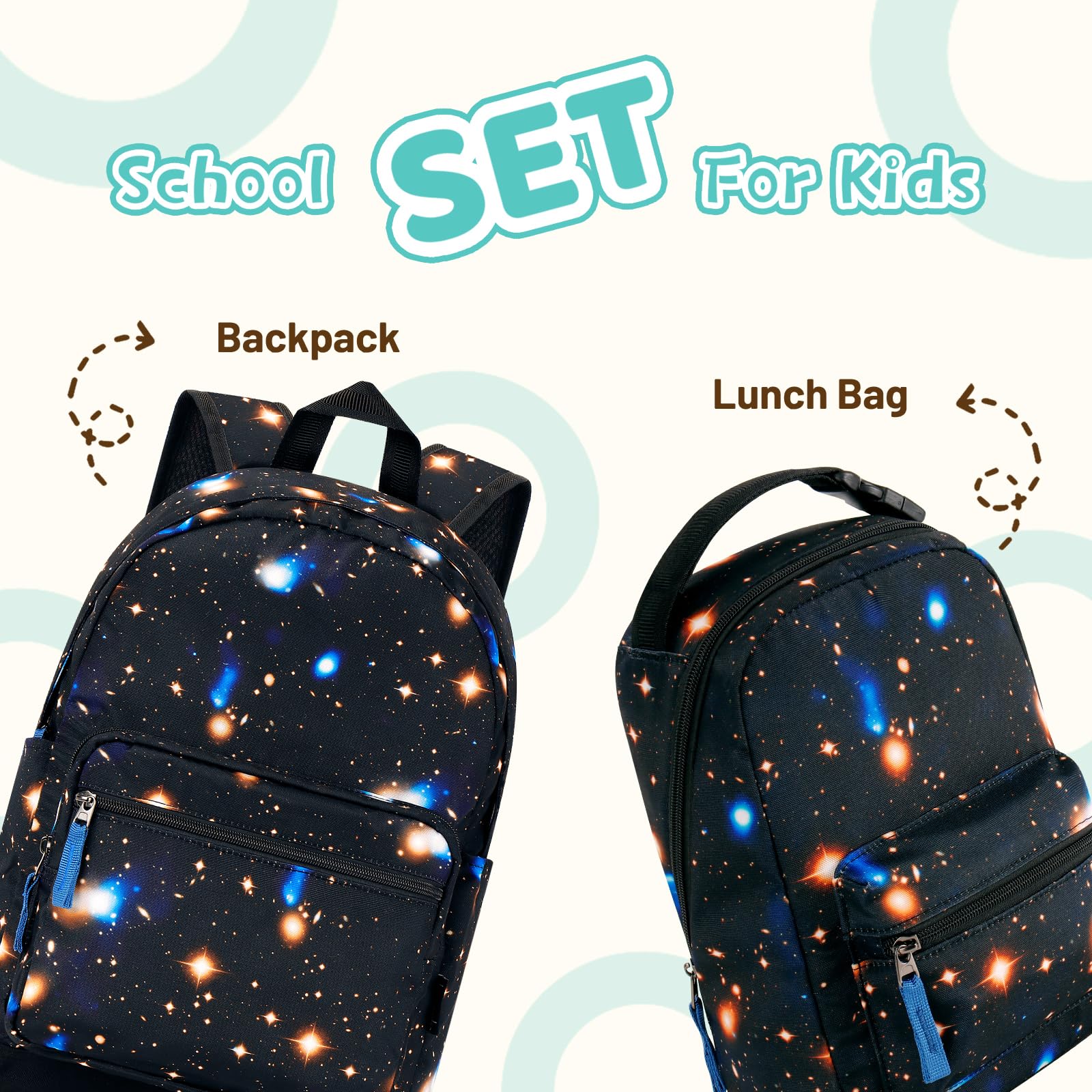 Galaxy Black Portable Lunch Bag