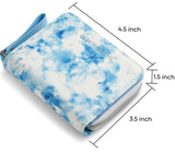 Blue Smudge Leather Wallet Choco Mocha