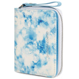 Blue Smudge Leather Wallet Choco Mocha
