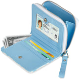 Blue Smudge Leather Wallet Choco Mocha