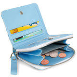 Blue Smudge Leather Wallet Choco Mocha