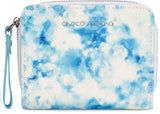 Blue Smudge Leather Wallet Choco Mocha