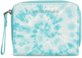 Blue Tie-Dye Leather Wallet Choco Mocha