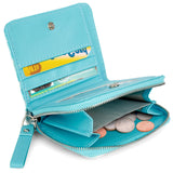 Blue Tie-Dye Leather Wallet Choco Mocha