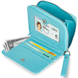 Blue Tie-Dye Leather Wallet Choco Mocha