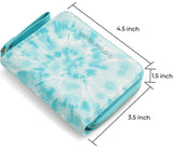 Blue Tie-Dye Leather Wallet Choco Mocha