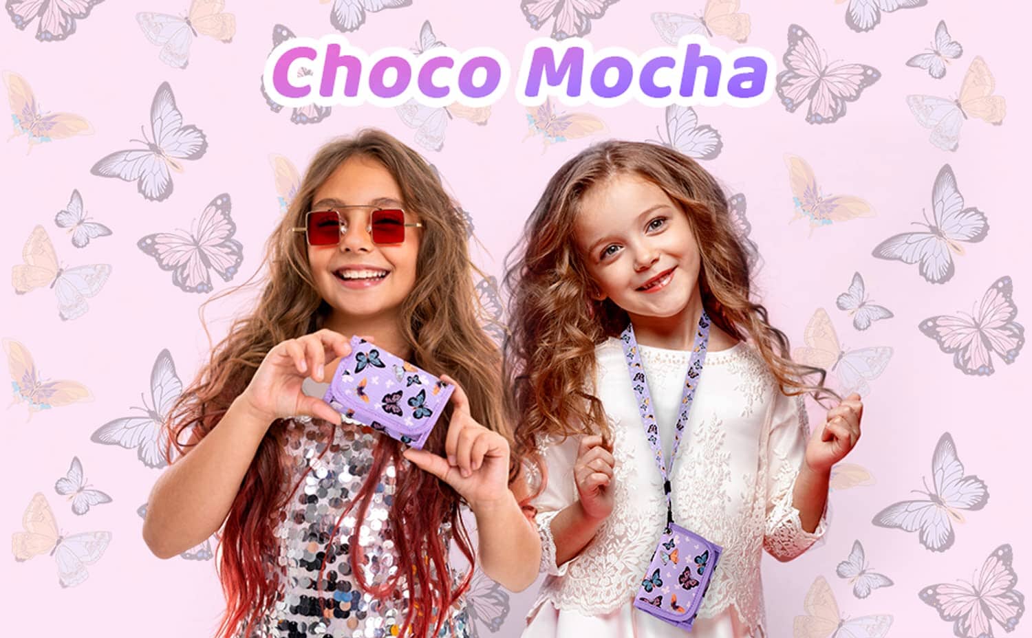 Butterfly-Purple Wallet Girls Wallet Choco Mocha