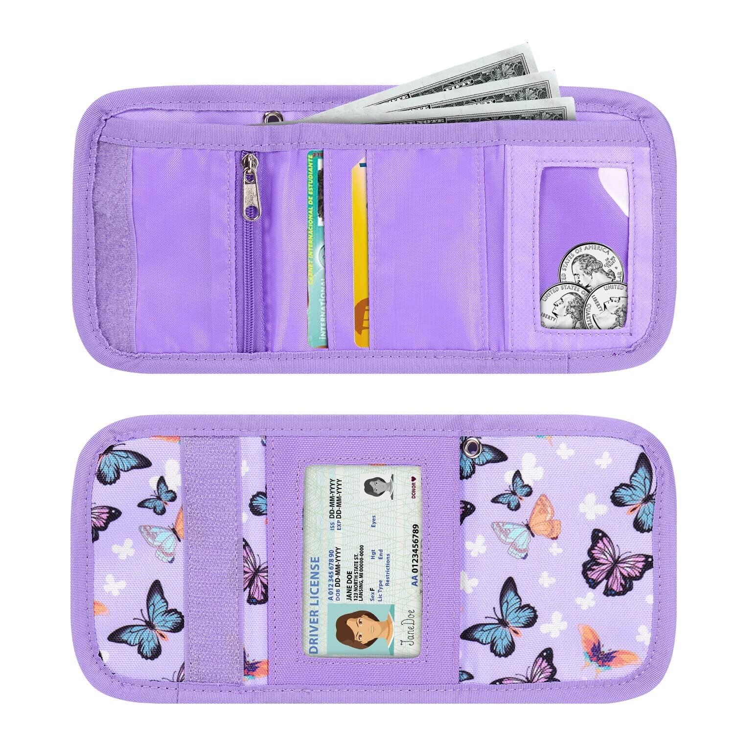 Butterfly-Purple Wallet Girls Wallet Choco Mocha