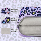 Choco Mocha 10 Inch Kids Tablet Sleeve Bag for Girls, Kids Tablet Carrying Case for Fire 7, Fire HD 8 Tablet, Kindle Kids Edition, iPad,Toddler Tablet Bag, Leopard Purple Choco Mocha