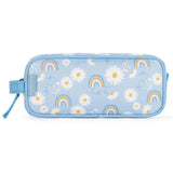 Choco Mocha Daisy Pencil Pouch for Kids Toddler Girls, Soft Zipper Small Pencil Case for Little Girls, Kids Rainbow Pencil Bag for Girls, Blue Choco Mocha