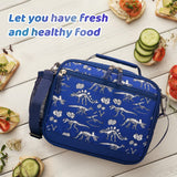 Choco Mocha Dinosaur Lunch Box for Boys Kids Lunch Box for Boys Lunch Boxes for School Boys Lunchbox for Kids Fossil Lunch Bag with Shoulder Strap for Toddler Preschool Kindergarten kids 3yrs+ Blue Choco Mocha