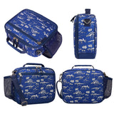 Choco Mocha Dinosaur Lunch Box for Boys Kids Lunch Box for Boys Lunch Boxes for School Boys Lunchbox for Kids Fossil Lunch Bag with Shoulder Strap for Toddler Preschool Kindergarten kids 3yrs+ Blue Choco Mocha