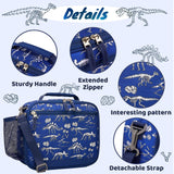 Choco Mocha Dinosaur Lunch Box for Boys Kids Lunch Box for Boys Lunch Boxes for School Boys Lunchbox for Kids Fossil Lunch Bag with Shoulder Strap for Toddler Preschool Kindergarten kids 3yrs+ Blue Choco Mocha