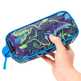 Choco Mocha Dinosaur Pencil Case for Boys Toddler, Soft Zipper Small Pencil Pouch for Little Boys, Kids Pencil Bag for Boys, Navy Blue Choco Mocha
