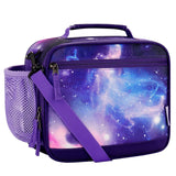 Choco Mocha Galaxy Kids Lunch Box for Girls Lunch Boxes for School Lunch Bag for Girls with Shoulder Strap for Toddler Preschool Kindergarten kids Purple Choco Mocha