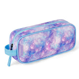 Choco Mocha Galaxy Pencil Pouch for Kids Toddler Girls, Soft Zipper Small Pencil Case for Little Girls, Kids Pencil Bag for Girls, Purple Choco Mocha