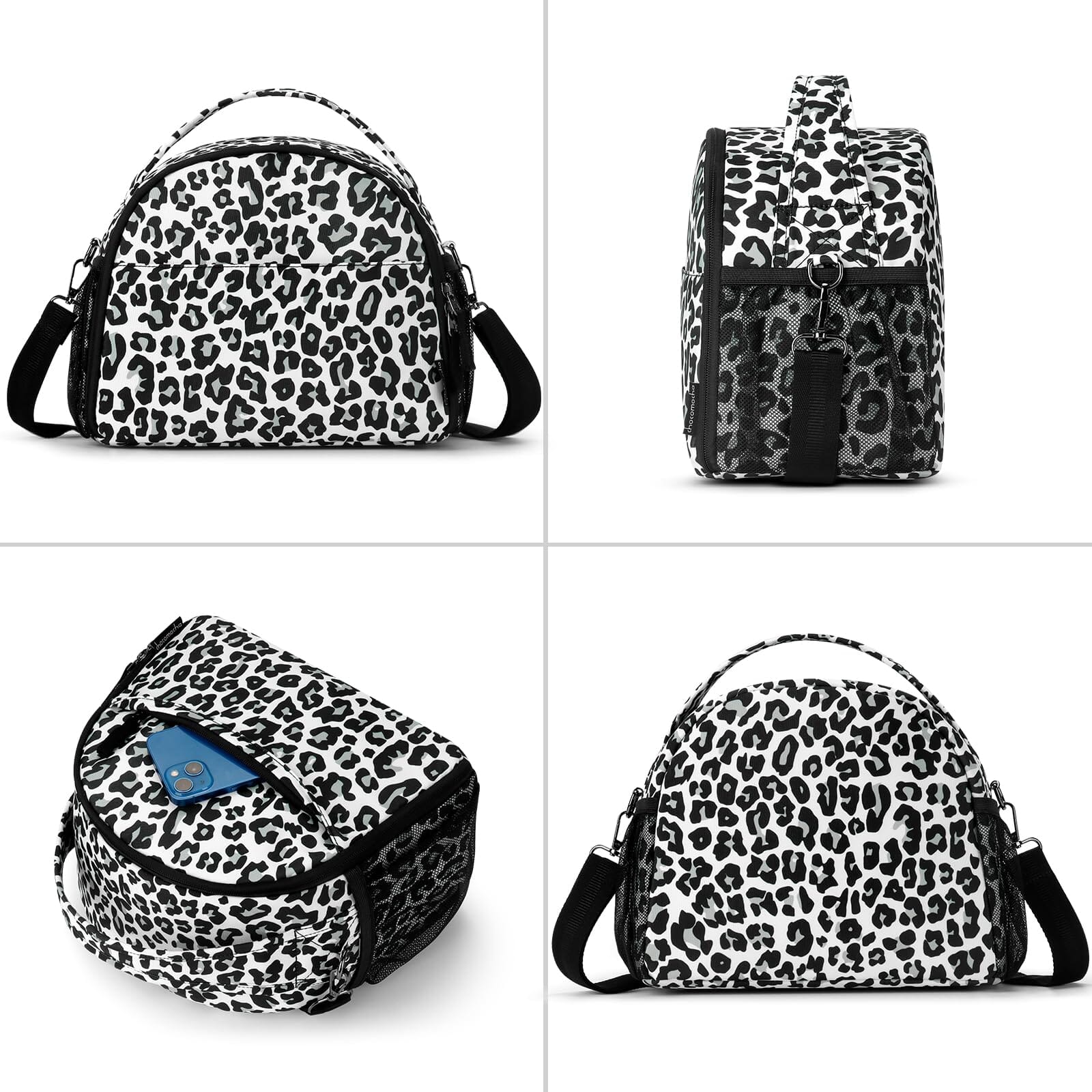 Choco Mocha Leopard Lunch Bag for Girls, Insulated Lunch Bag for Middle School Girls,Cheetah Print Preppy Lunch Box for Teen Girls Choco Mocha