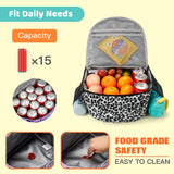 Choco Mocha Leopard Lunch Bag for Girls, Insulated Lunch Bag for Middle School Girls,Cheetah Print Preppy Lunch Box for Teen Girls Choco Mocha