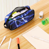 Choco Mocha Lightning Pencil Case for Boys Toddler, Soft Zipper Small Pencil Pouch for Little Boys, Kids Pencil Bag for Boys, Blue Choco Mocha