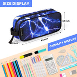 Choco Mocha Lightning Pencil Case for Boys Toddler, Soft Zipper Small Pencil Pouch for Little Boys, Kids Pencil Bag for Boys, Blue Choco Mocha