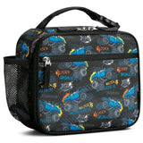 Choco Mocha Lunch Box Kids for Boys Black Trucks Insulated Lunch Bag for Kids Lunch Bag Toddler Reusable Lunch Box for Toddler Preschool Kindergarten Kids Choco Mocha