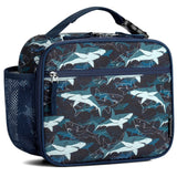 Choco Mocha Lunch Box Kids for Boys Navy Blue Shark Insulated Lunch Bag for Kids Lunch Bag Toddler Reusable Lunch Box for Toddler Preschool Kindergarten Kids Choco Mocha