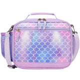 Choco Mocha Mermaid Lunch Box Kids Lunch Box for Girls Lunch Boxes for School Girls Lunchbox for Kids Lunch Bag for Girls with Shoulder Strap for Toddler Preschool Kindergarten Purple Choco Mocha
