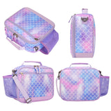 Choco Mocha Mermaid Lunch Box Kids Lunch Box for Girls Lunch Boxes for School Girls Lunchbox for Kids Lunch Bag for Girls with Shoulder Strap for Toddler Preschool Kindergarten Purple Choco Mocha