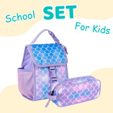 Choco Mocha Mermaid Pencil Pouch for Kids Toddler Girls, Soft Zipper Small Pencil Case for Little Girls, Kids Pencil Bag for Girls, Purple Choco Mocha