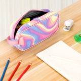 Choco Mocha Pencil Pouch for Kids Toddler Girls, Soft Zipper Small Pencil Case for Little Girls, Kids Pencil Bag for Girls, Pink Choco Mocha