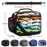 Choco Mocha Shark Kids Lunch Box for Boys Lunch Boxes for School Lunch Bag for Boys with Shoulder Strap for Preschool Kindergarten kids Black Choco Mocha