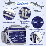Choco Mocha Shark Lunch Box for Boys Kids Lunch Box for Boys Lunch Boxes for School Boys Lunchbox for Kids Lunch Bag for Boys with Shoulder Strap for Toddler Preschool Kindergarten kids 3yrs+ Blue Choco Mocha