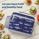 Choco Mocha Shark Lunch Box for Boys Kids Lunch Box for Boys Lunch Boxes for School Boys Lunchbox for Kids Lunch Bag for Boys with Shoulder Strap for Toddler Preschool Kindergarten kids 3yrs+ Blue Choco Mocha