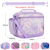 Choco Mocha Tie Dye Kids Lunch Box for Girls Lunch Boxes for School Lunch Bag for Girls with Shoulder Strap for Toddler Preschool Kindergarten kids Purple Choco Mocha