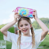 Choco Mocha Tie Dye Pencil Case for Girls Kids Toddler, Soft Zipper Small Pencil Pouch for Little Girls, Kids Pencil Bag for Girls, Colorful Choco Mocha