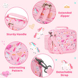 Choco Mocha Unicorn Lunch Box Kids Lunch Box for Girls Lunch Boxes for School Girls Lunchbox for Kids Lunch Bag for Girls with Shoulder Strap for Toddler Preschool Kindergarten kids Pink Choco Mocha