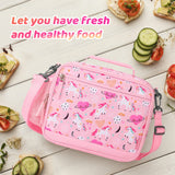 Choco Mocha Unicorn Lunch Box Kids Lunch Box for Girls Lunch Boxes for School Girls Lunchbox for Kids Lunch Bag for Girls with Shoulder Strap for Toddler Preschool Kindergarten kids Pink Choco Mocha
