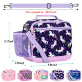 Choco Mocha Unicorn Lunch Box Kids Lunch Box for Girls Lunch Boxes for School Girls Lunchbox for Kids Lunch Bag for Girls with Shoulder Strap for Toddler Preschool Kindergarten Purple Choco Mocha