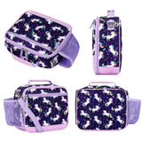 Choco Mocha Unicorn Lunch Box Kids Lunch Box for Girls Lunch Boxes for School Girls Lunchbox for Kids Lunch Bag for Girls with Shoulder Strap for Toddler Preschool Kindergarten Purple Choco Mocha