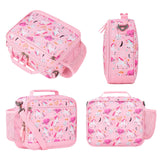 Choco Mocha Unicorn Lunch Box Kids Lunch Box for Girls Lunch Boxes for School Girls Lunchbox for Kids Lunch Bag for Girls with Shoulder Strap for Toddler Preschool Kindergarten kids Pink Choco Mocha