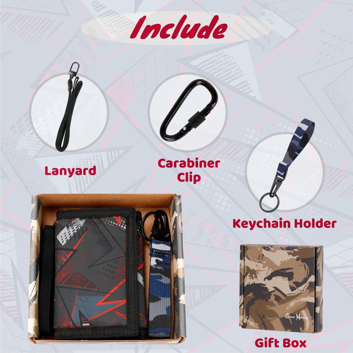 Geometry Black Red Wallet Boys Wallets Choco Mocha