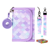 Mermaid Scales-Purple Wallets Girls Wallet Choco Mocha