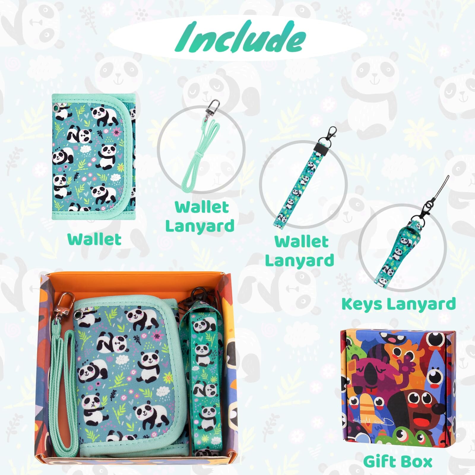 Panda-Green Wallet Girls Wallet Choco Mocha